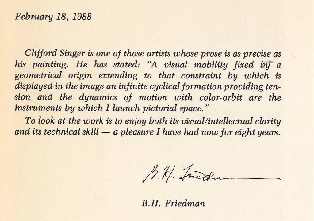 A letter from b. H. Friedman to edward stager