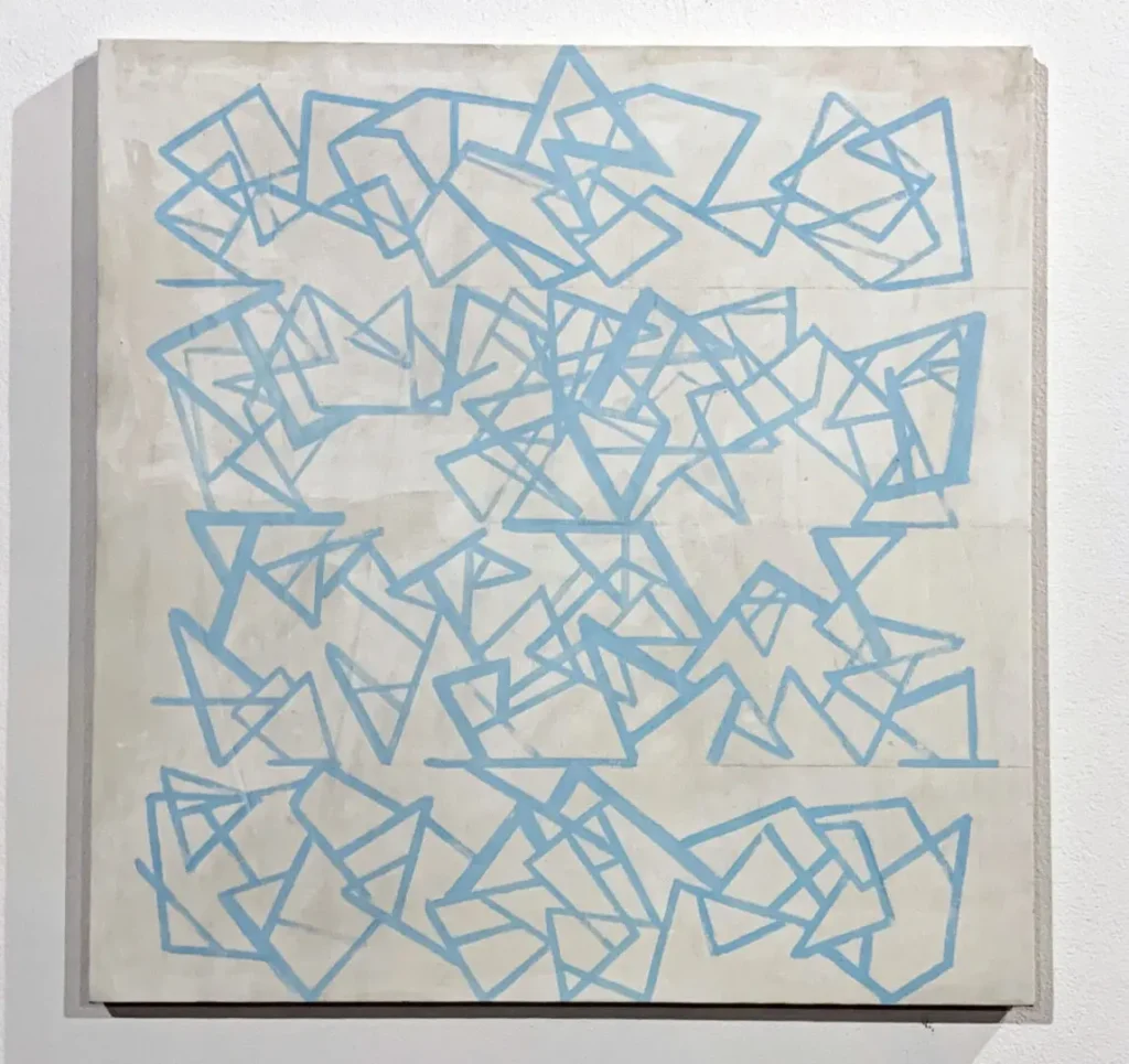 Abstract geometric pattern with blue lines.