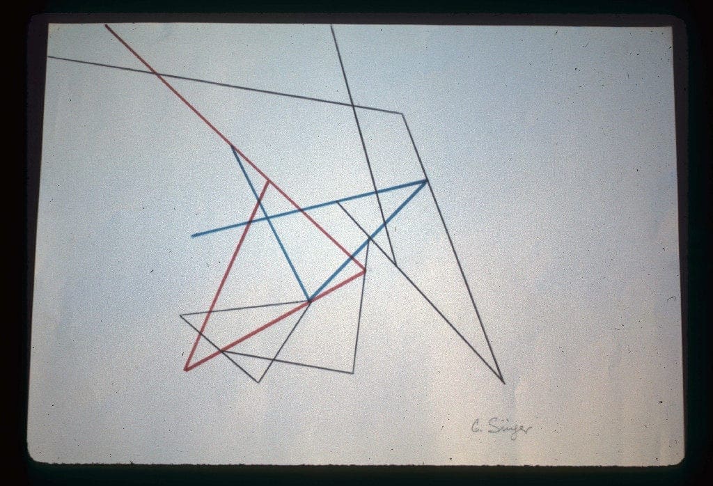 A picture of some lines in the air