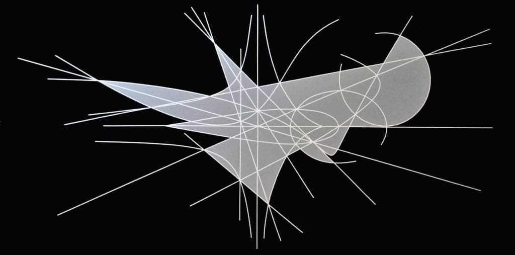 A white abstract image with lines and shapes.