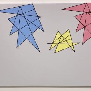 A white board with some shapes on it