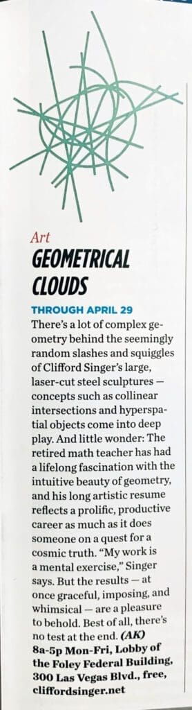 A magazine article about geometrical clouds.