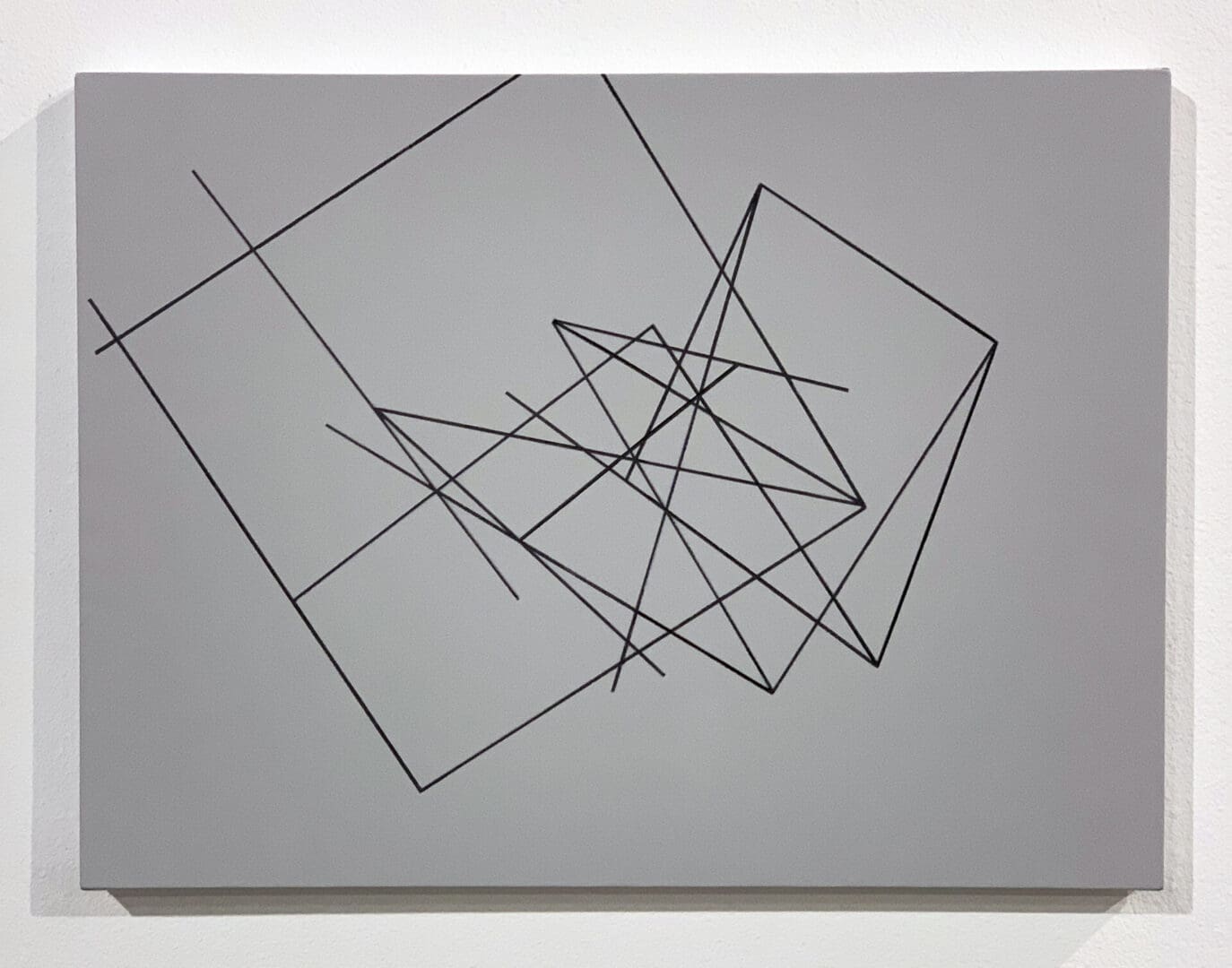 Clifford Singer. Geometrical Composition. 1978. 22 x 34 inches. Gouache on Oil on Canvas. 