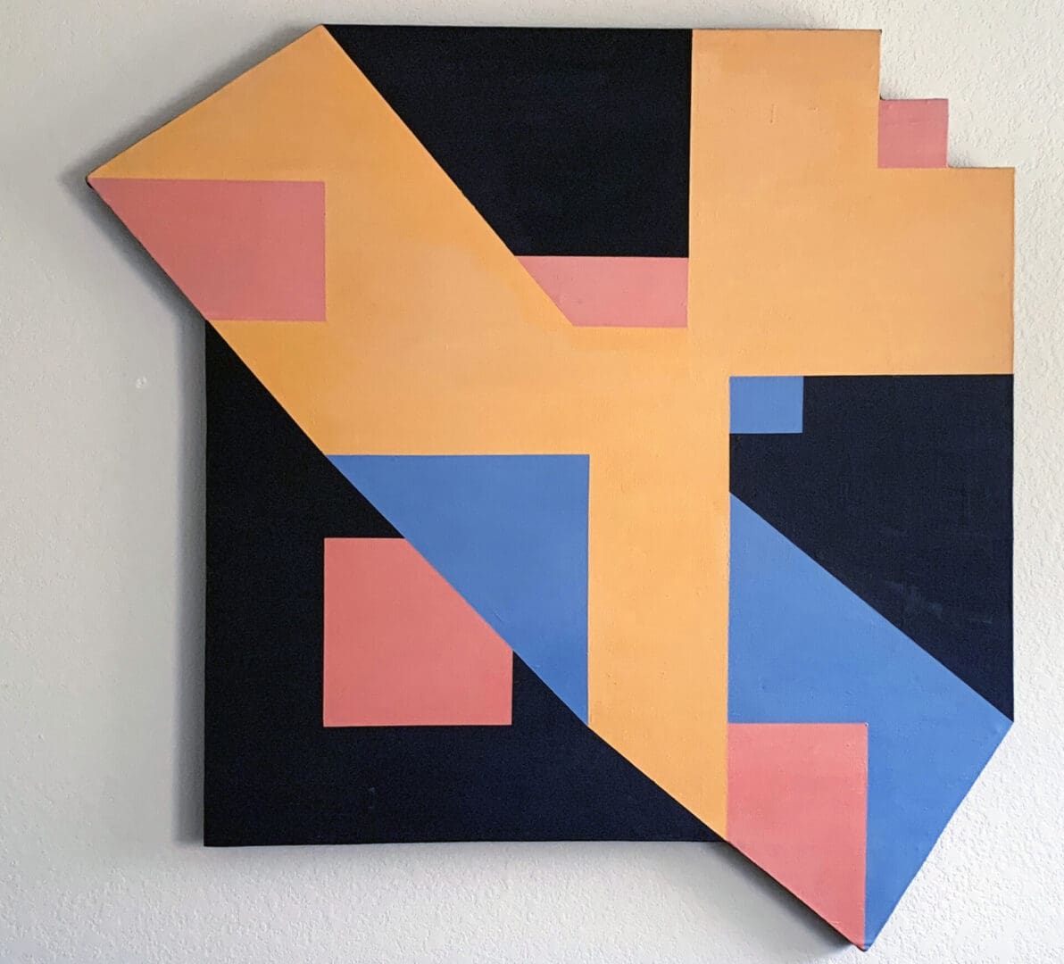 Clifford Singer. Logarithmic Painting. 1973. Acrylic on Canvas stretched on artist made shaped wood stretcher. 48 x 48 inches.