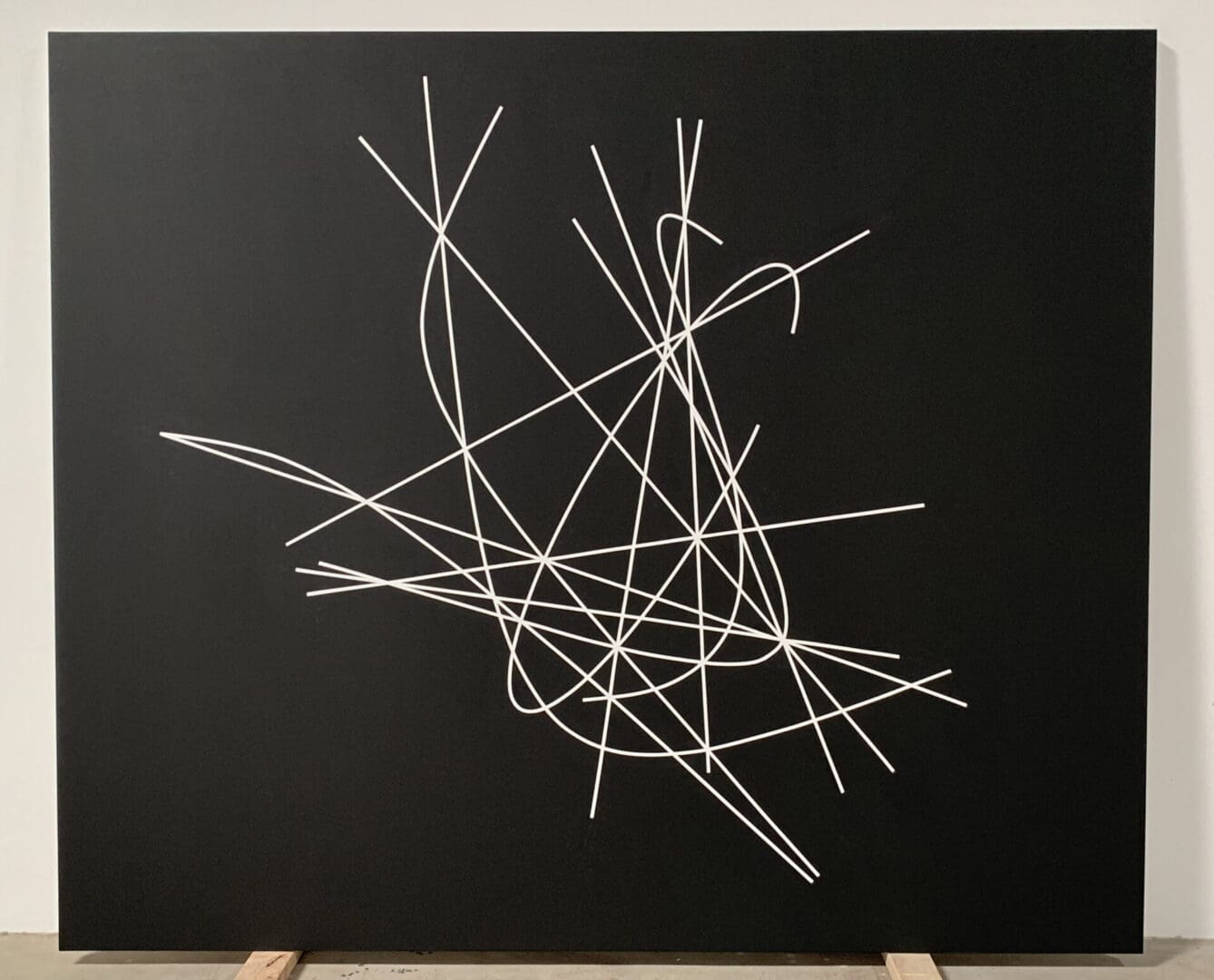 Clifford Singer. Osculating Ellipse at a Point on Space Curve. 2019. Acrylic on Canvas. 74 x 88 inches.