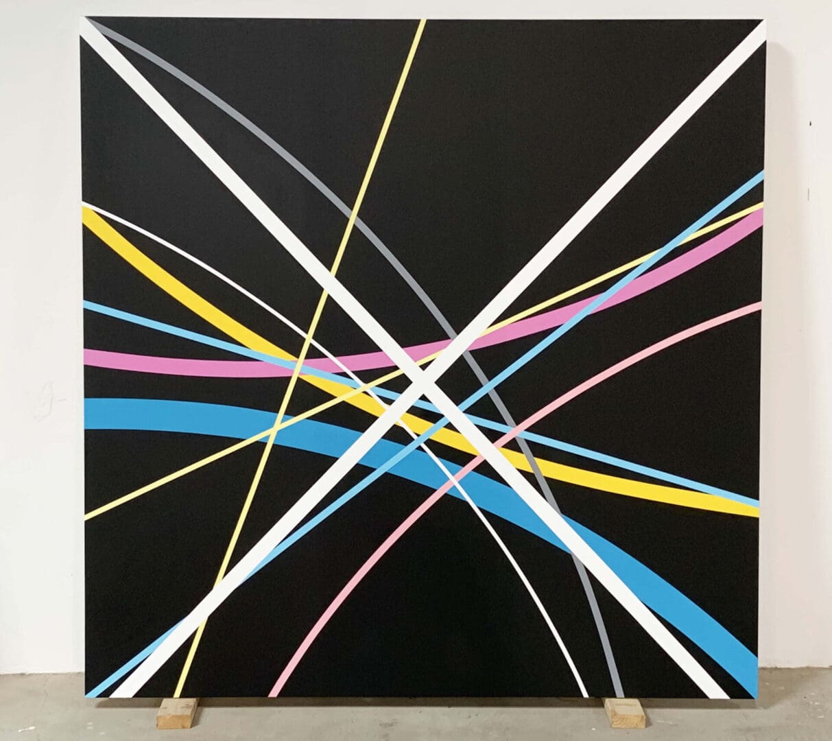 Clifford Singer. Xmax. 1984-2021. Acrylic on Canvas, 70 x 70 inches.