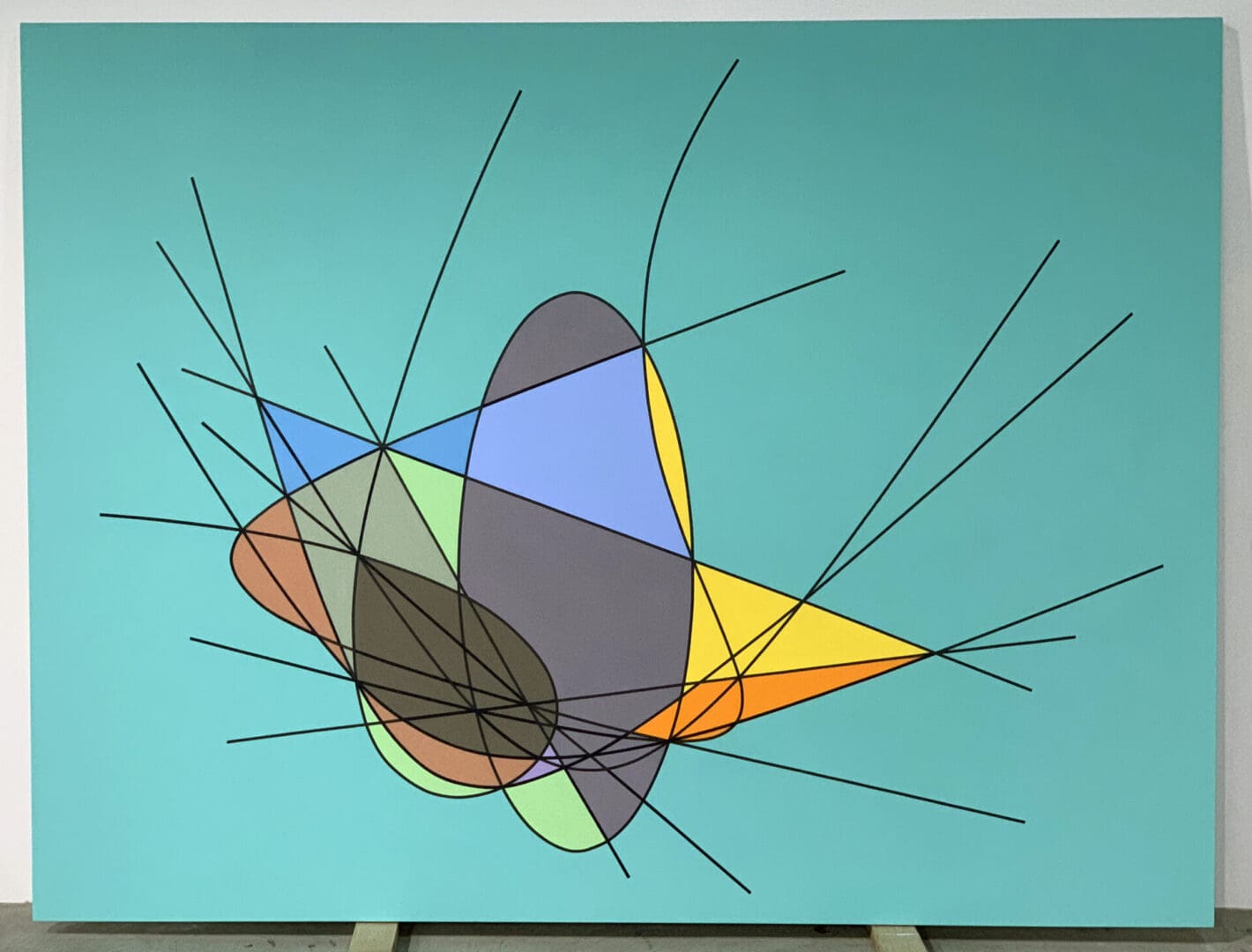 Clifford Singer Cut Space Series #40. 2006 - 2019. Acrylic on Canvas on wood stretcher. 72 x 94 x 1 inches