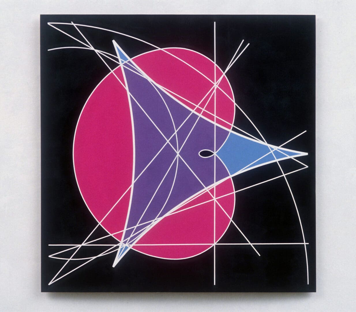 Clifford Singer. Non-Euclidean Triangle. 1998 -1999. Acrylic on Plexiglas. 36 x 36 inches