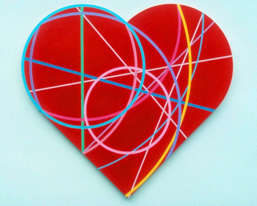 Clifford Singer. The Geometry of the Heart. 1993. Acrylic on Plexiglas. 20.25 x 22.25 inches