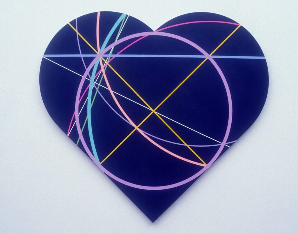 Clifford Singer. The Geometry of the Heart. Black Heart. 1993. Acrylic on Plexiglas. 48.5 x 53 inches