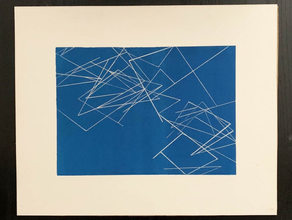 Geometrical Clouds. 1978. Aquatint Etching. Zinc Plate. Oil Ink on Paper. 16 x 20 inches 
