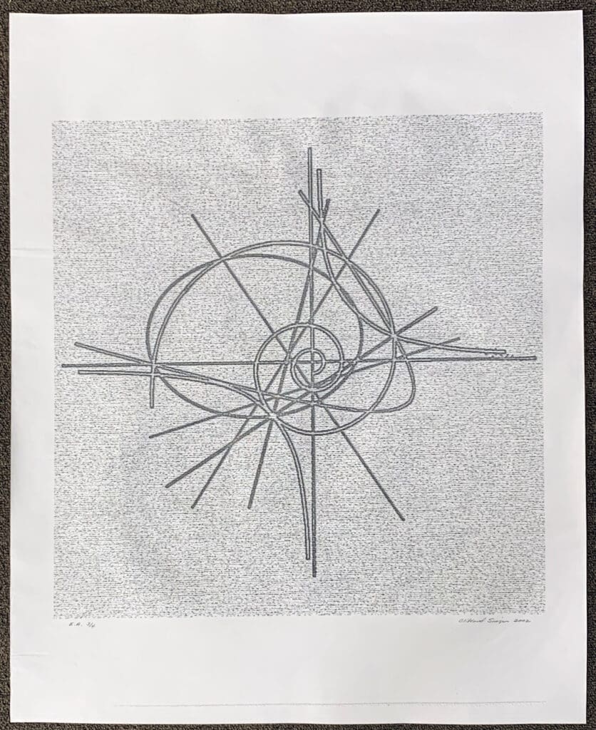 Conchiform. 2002. Etching on Japan Paper. 30 x 24 inches 
