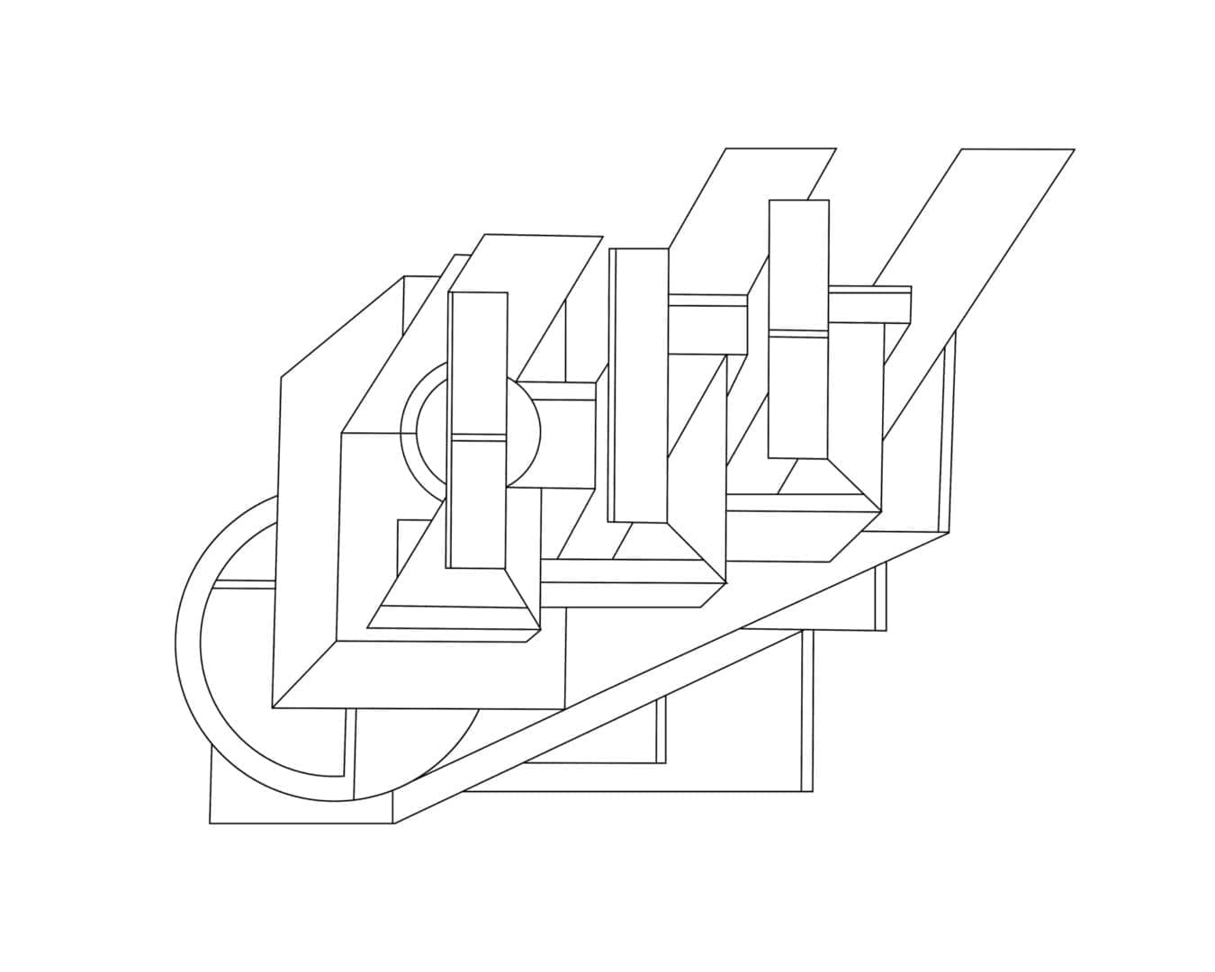 Drawing Study for Shaped Painting. 1973. Pencil on Paper. 22 x 28 inches  