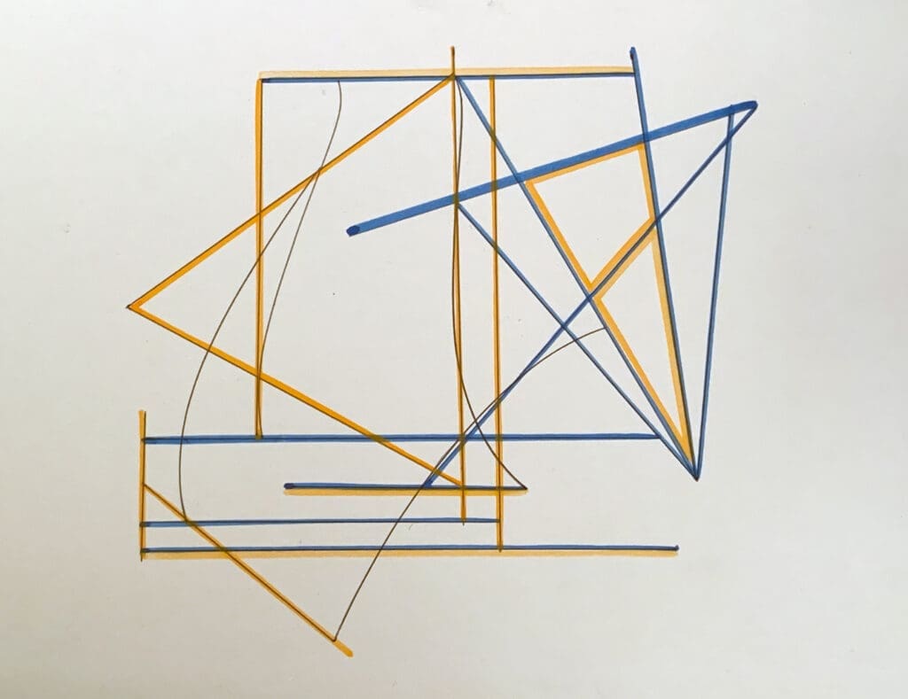 Linear Drawing. 1976. Watercolor and Pencil on Museum board. 11 x 14 inches