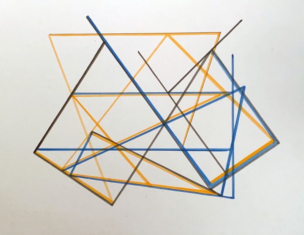 Linear Drawing. 1976. Watercolor and Pencil on Museum board. 11 x 14 inches 