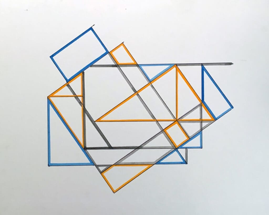 Linear Drawing. 1976. Watercolor and Pencil on Museum board. 11 x 14 inches 