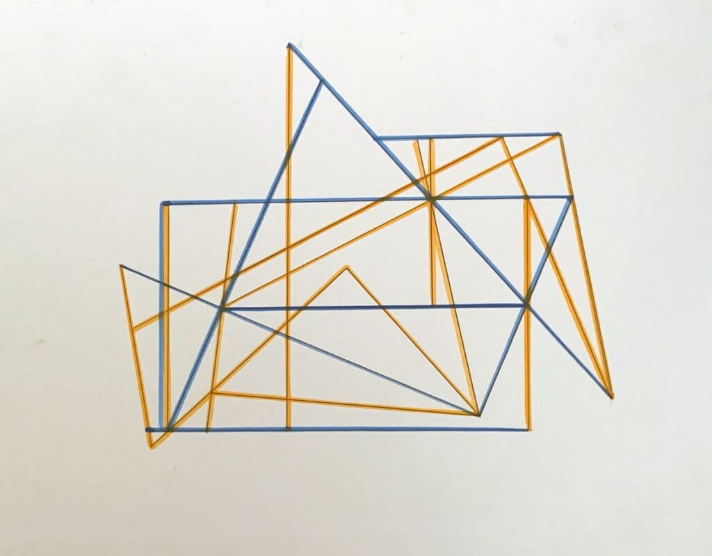 Linear Drawing. 1976. Watercolor and Pencil on Museum board. 11 x 14 inches 