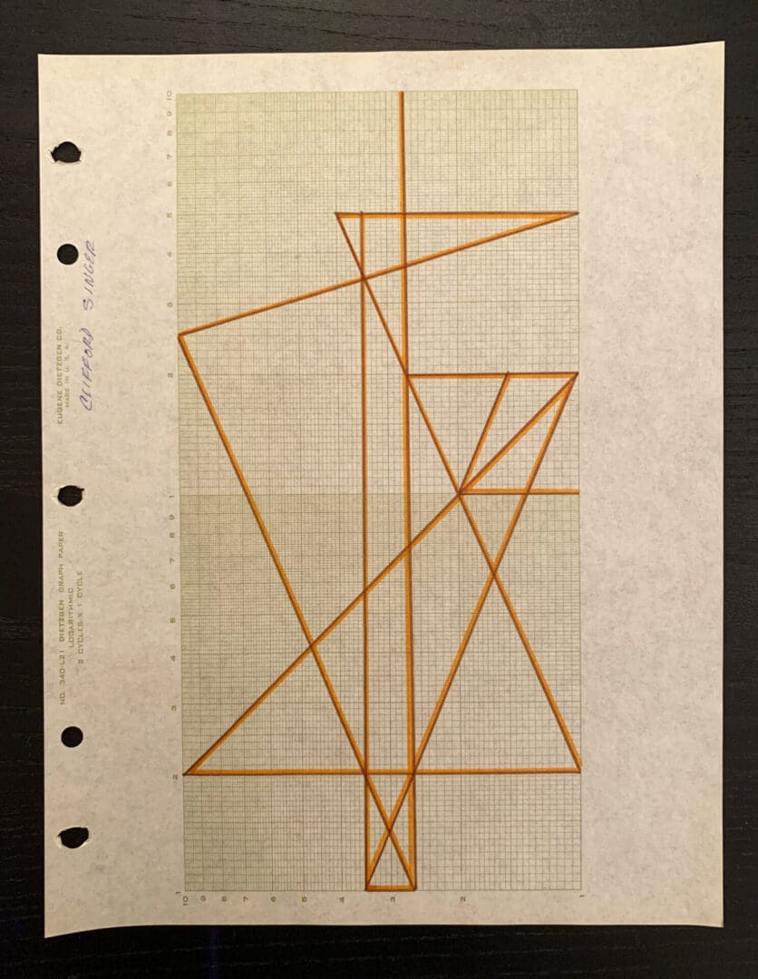 Linear Drawing. 1974. Ink and Pencil on Logarithmic Graph Paper. 11 x 8 1/2 inches  