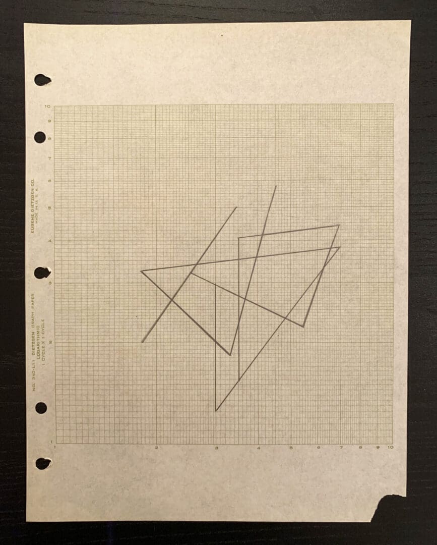 Linear Drawing. 1974. Pencil on Logarithmic Graph Paper. 11 x 8 1/2 inches 