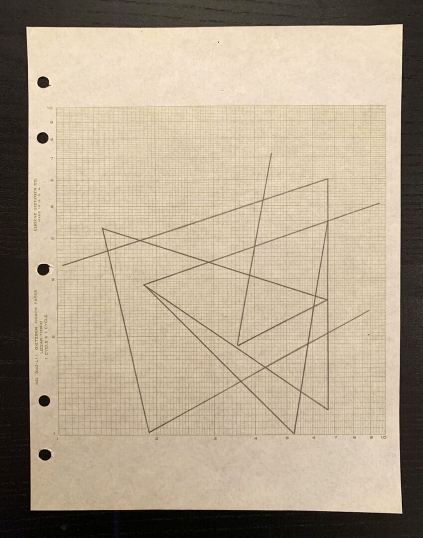 Linear Drawing. 1974. Pencil on Logarithmic Graph Paper. 11 x 8 1/2 inches  