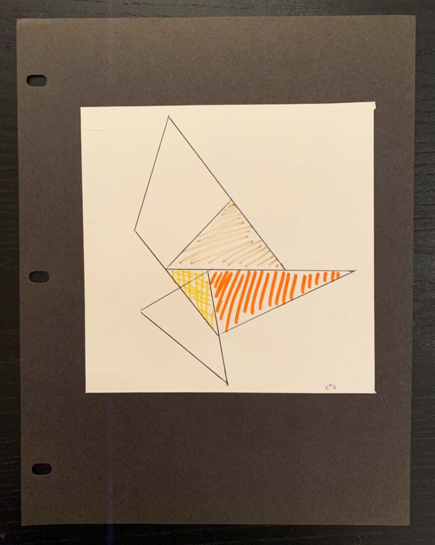 Linear Drawing. 1975. Pencil and Ink on Paper. Mounted on 11 x 8 ½ inches.