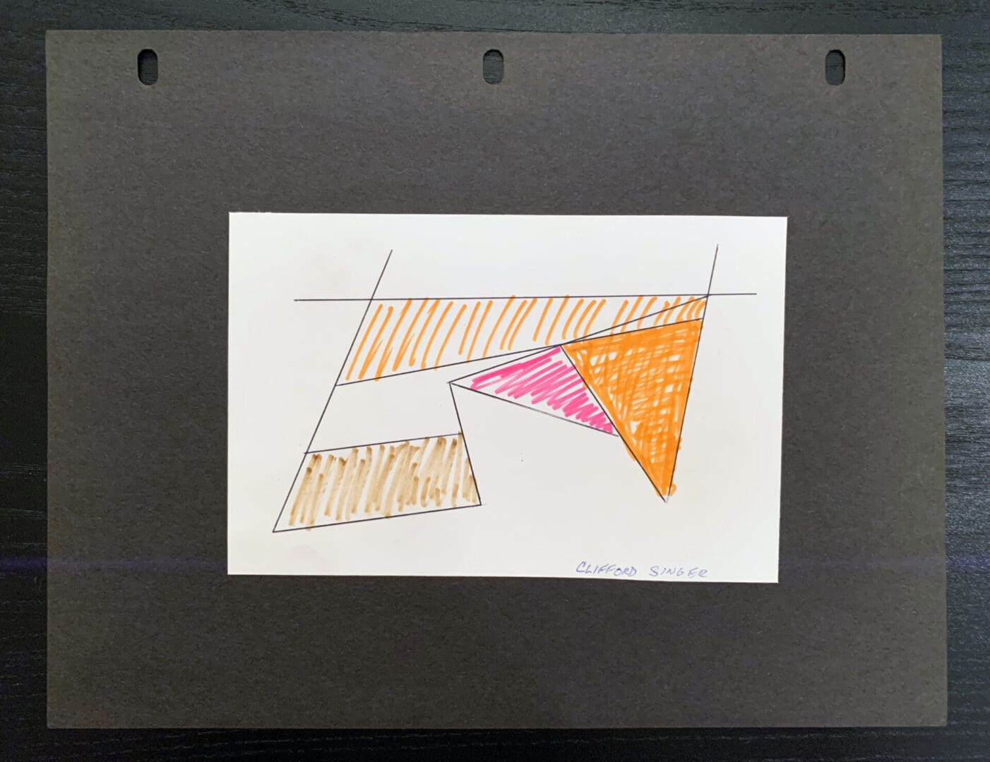 Linear Drawing. 1976. Pencil and Ink on Paper. Mounted on 8 ½ x 11 inches  