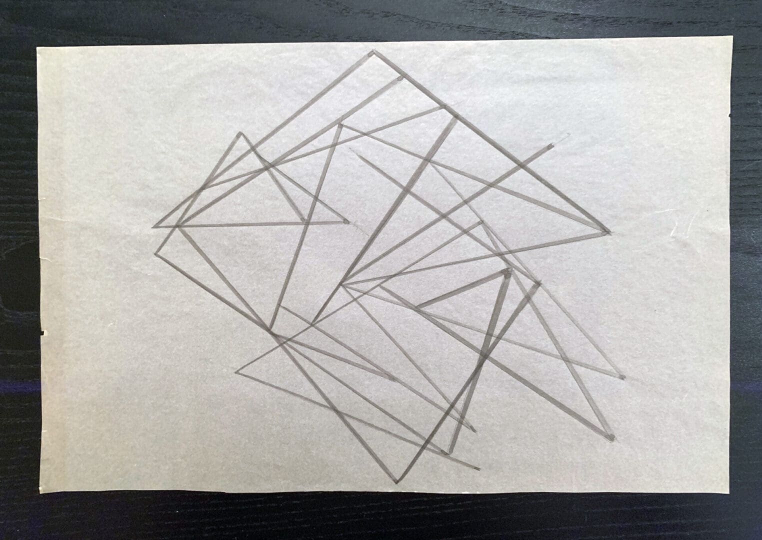 Geometrical Clouds. 1977. Drawing on Tracing Paper