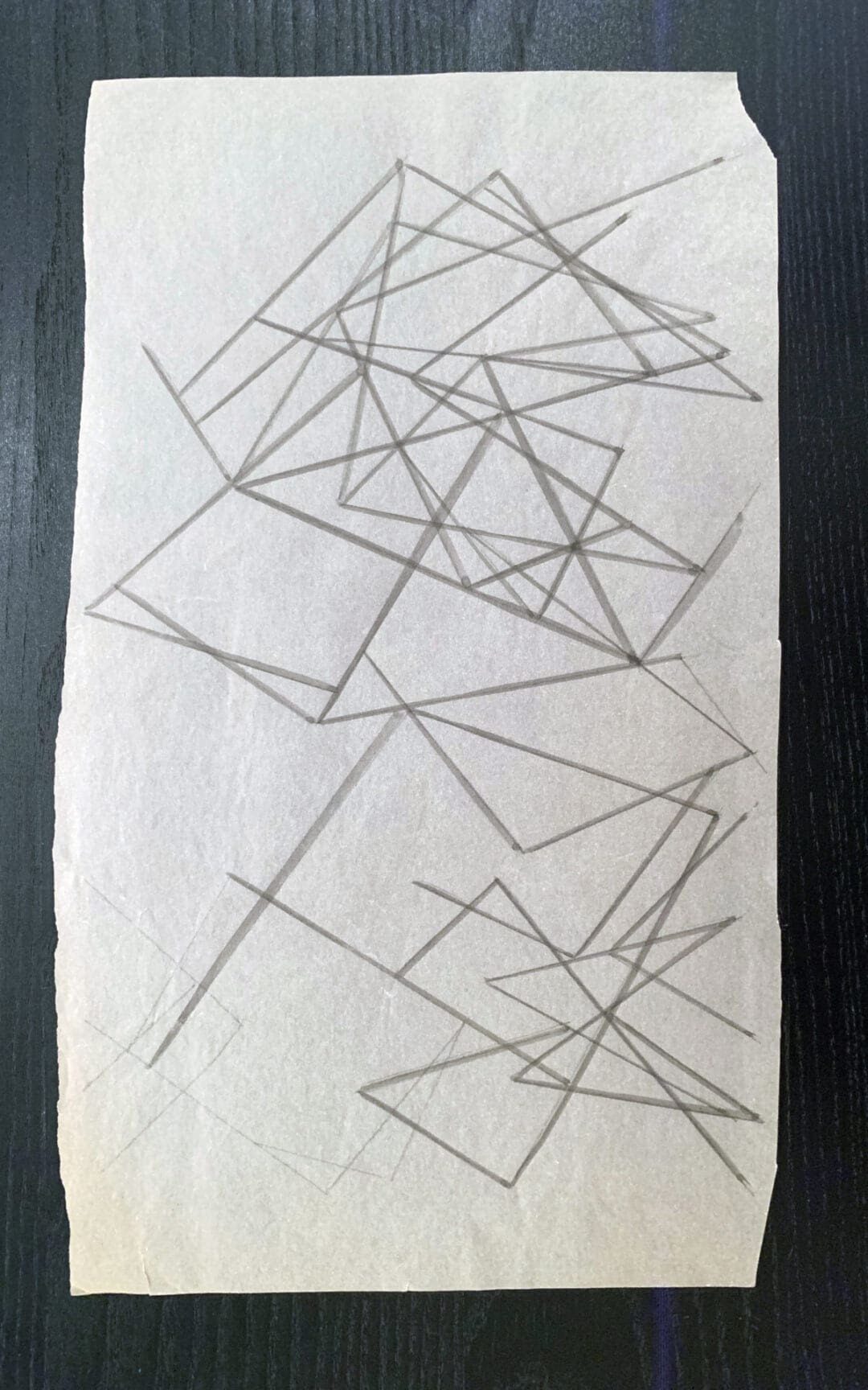 Geometrical Clouds. 1977. Drawing on Tracing Paper  