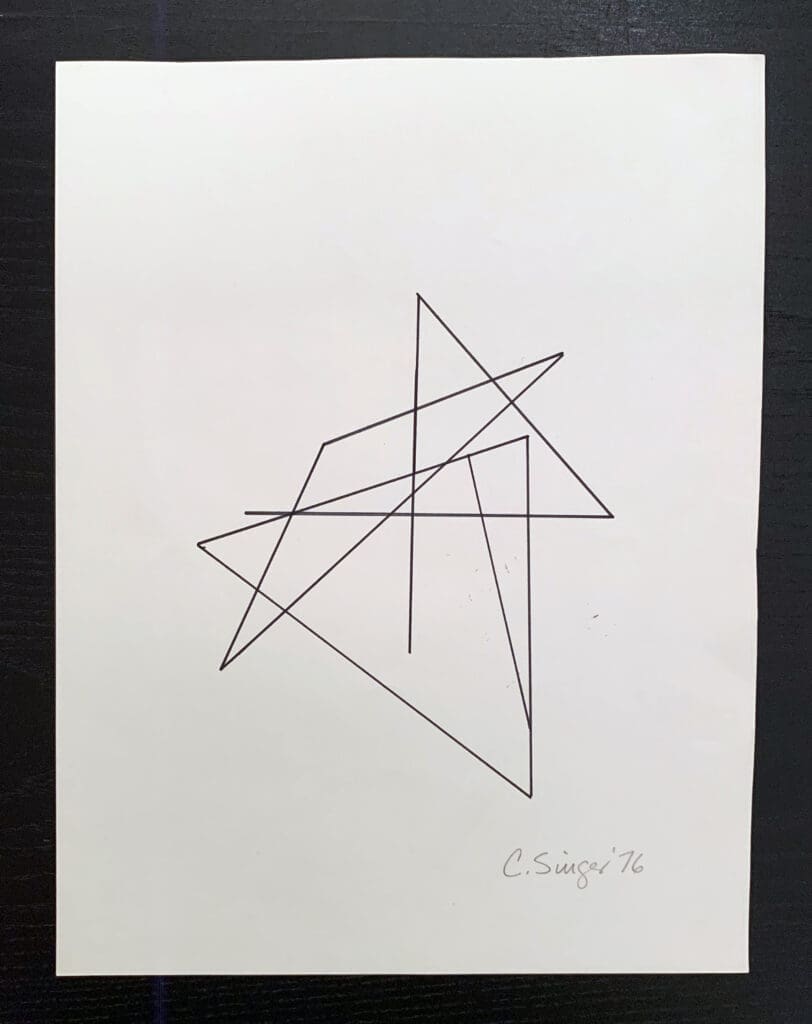 Linear Drawing. 1976. Ink and Pencil on Paper. Approx. 8 ½ x 11 inches 