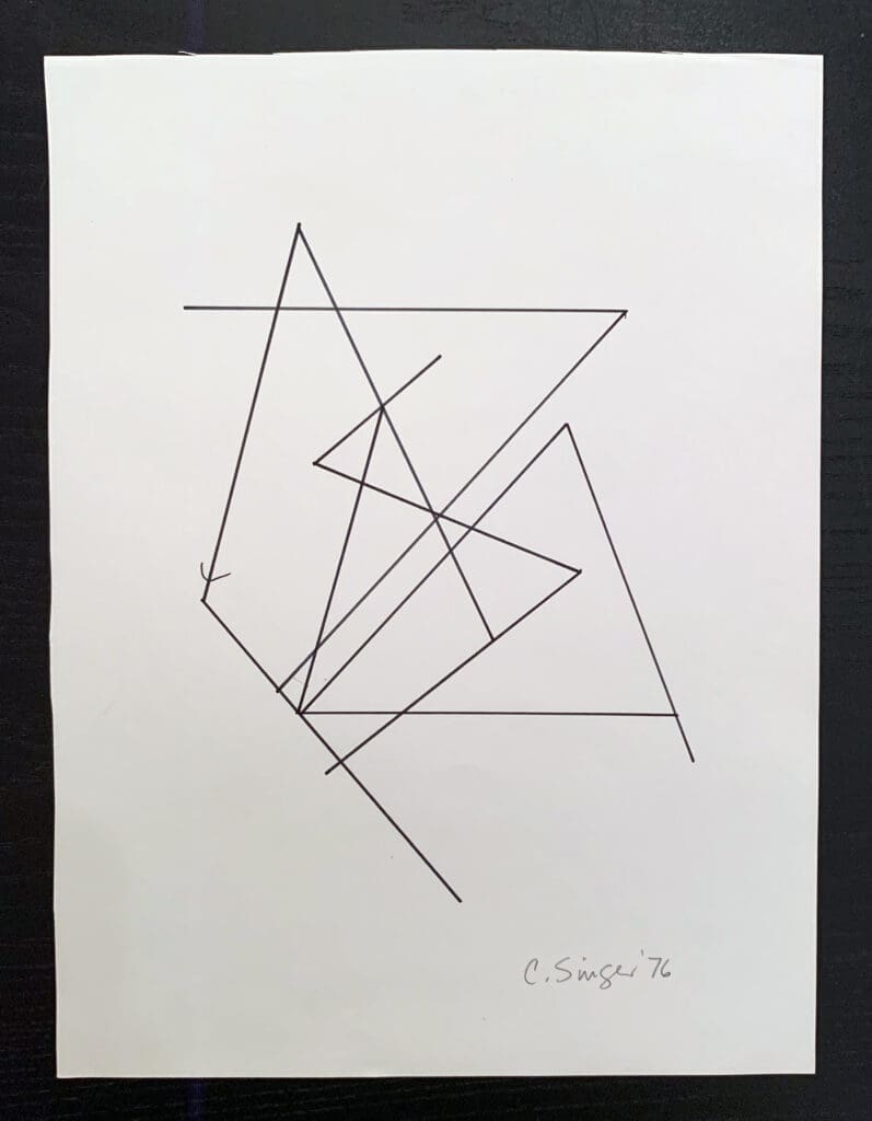 Linear Drawing. 1976. Ink and Pencil on Paper. Approx. 8 ½ x 11 inches 