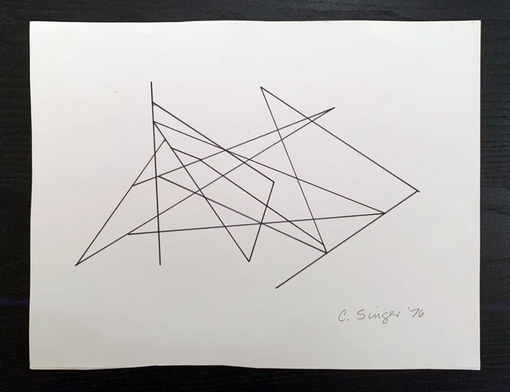 Linear Drawing. 1976. Ink and Pencil on Paper. Approx. 8 ½ x 11 inches 