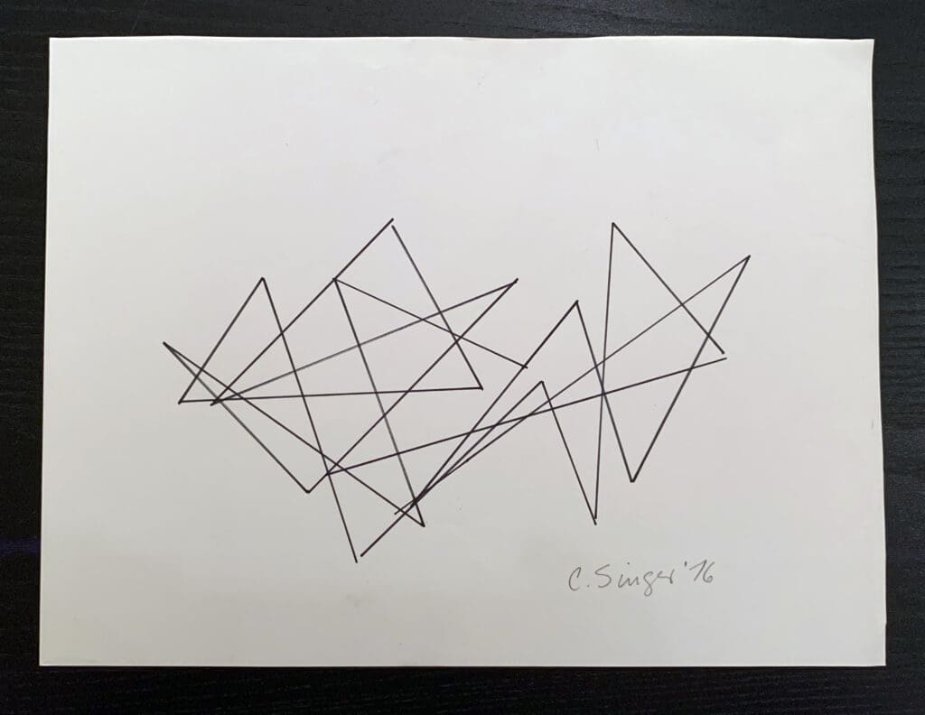 Linear Drawing. 1976. Ink and Pencil on Paper. Approx. 8 ½ x 11 inches 