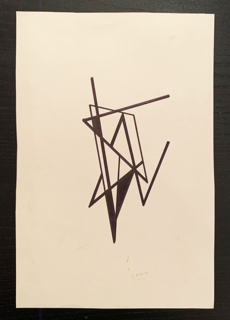 Linear Drawing. 1976. Ink on Paper. 12 ½ x 8 ½ inches  