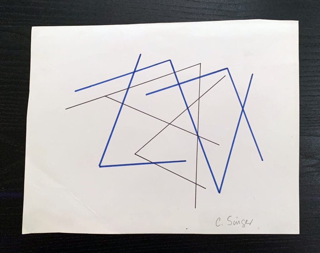 Linear Drawing. 1976. Ink and Pencil on Paper. Approx. 8 ½ x 11 inches 