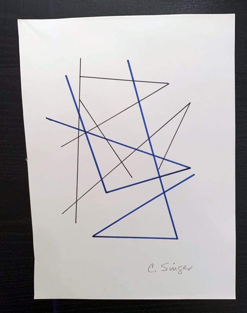 Linear Drawing. 1976. Ink and Pencil on Paper. Approx. 8 ½ x 11 inches