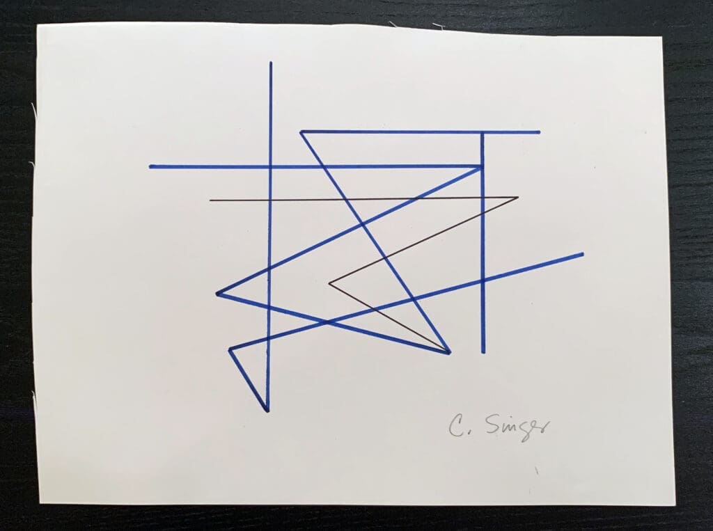 Linear Drawing. 1976. Ink and Pencil on Paper. Approx. 8 ½ x 11 inches 