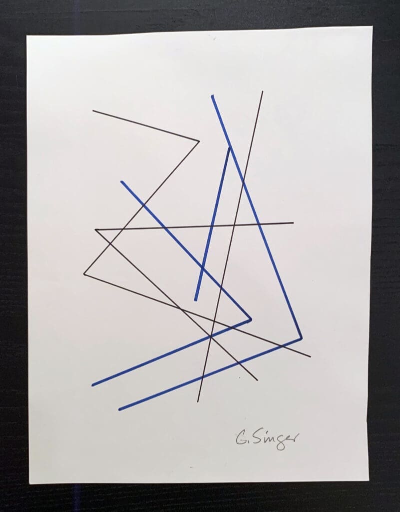 Linear Drawing. 1976. Ink and Pencil on Paper. Approx. 8 ½ x 11 inches 