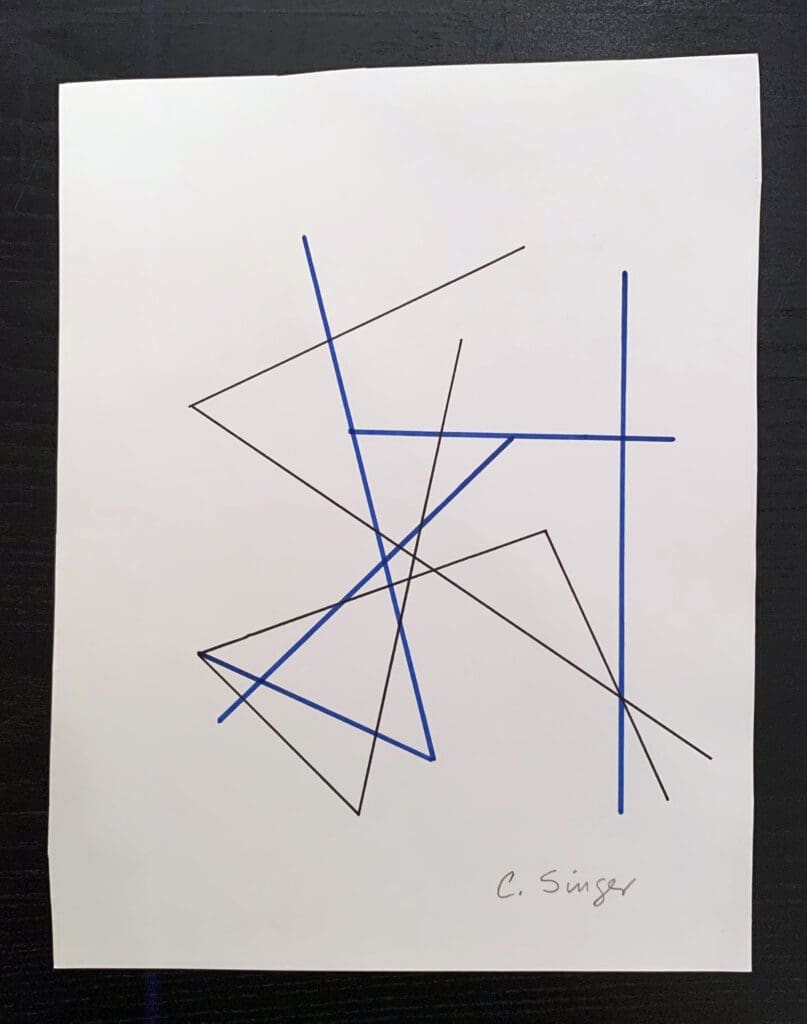 Linear Drawing. 1976. Ink and Pencil on Paper. Approx. 8 ½ x 11 inches 