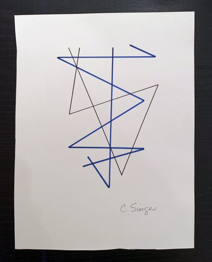 Linear Drawing. 1976. Ink and Pencil on Paper. Approx. 8 ½ x 11 inches 