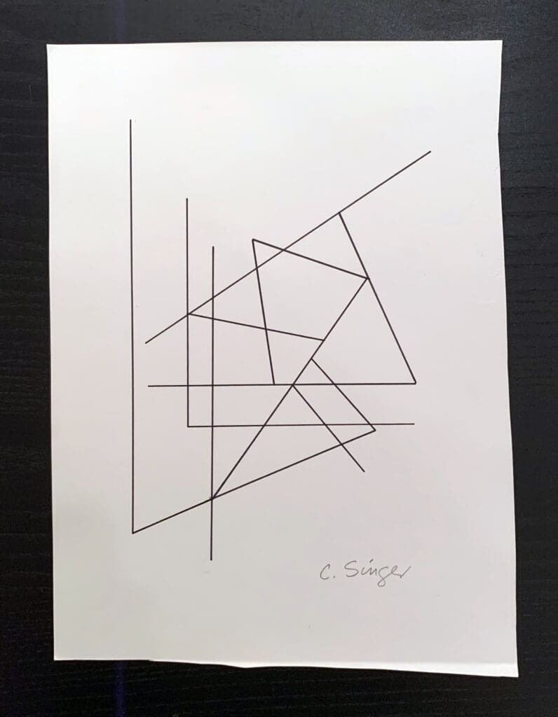 Linear Drawing. 1976. Ink and Pencil on Paper. Approx. 8 ½ x 11 inches 