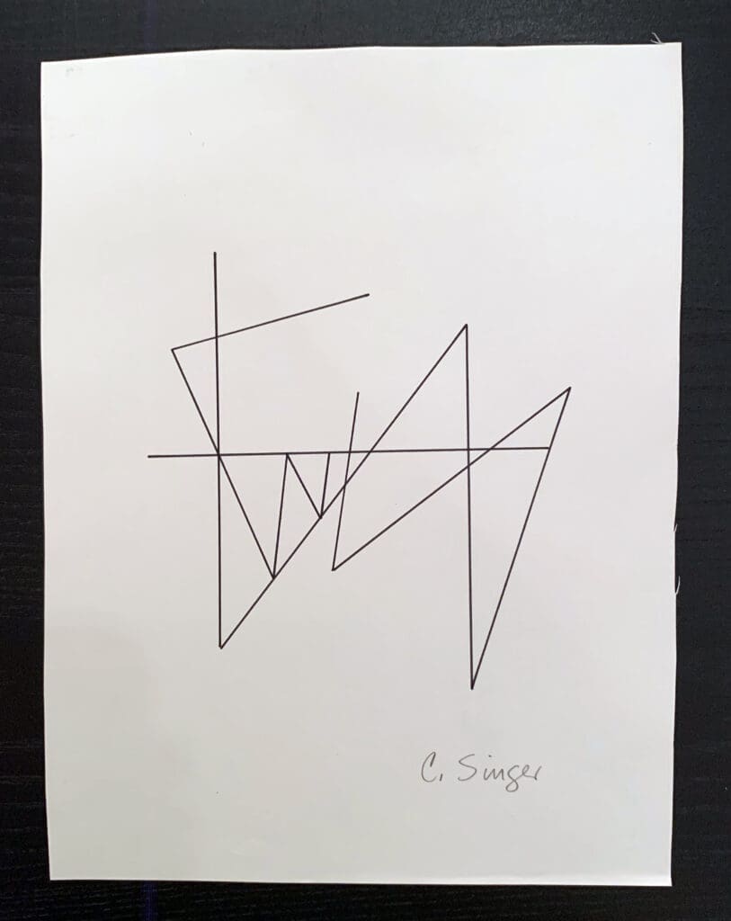 Linear Drawing. 1976. Ink and Pencil on Paper. Approx. 8 ½ x 11 inches 