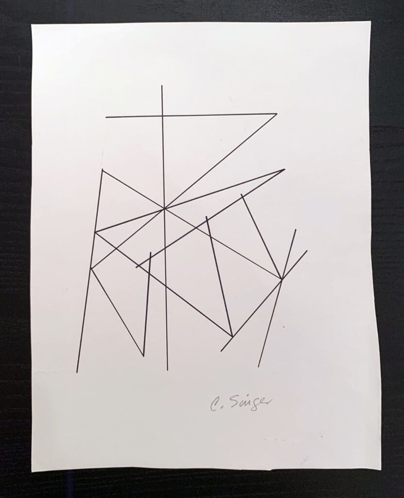 Linear Drawing. 1976. Ink and Pencil on Paper. Approx. 8 ½ x 11 inches