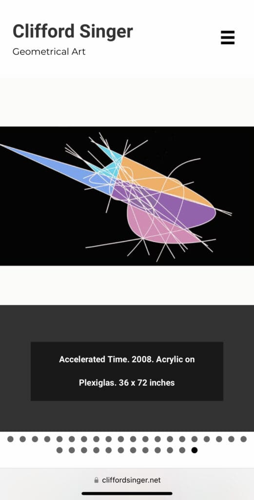 Abstract shapes in pastel colors on a black background.