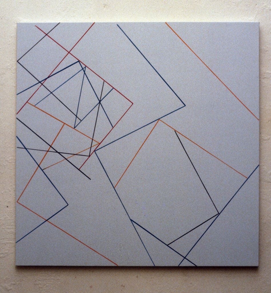 Linear Composition. 1979. Ink on Acrylic on Canvas. 50 x 50 inches