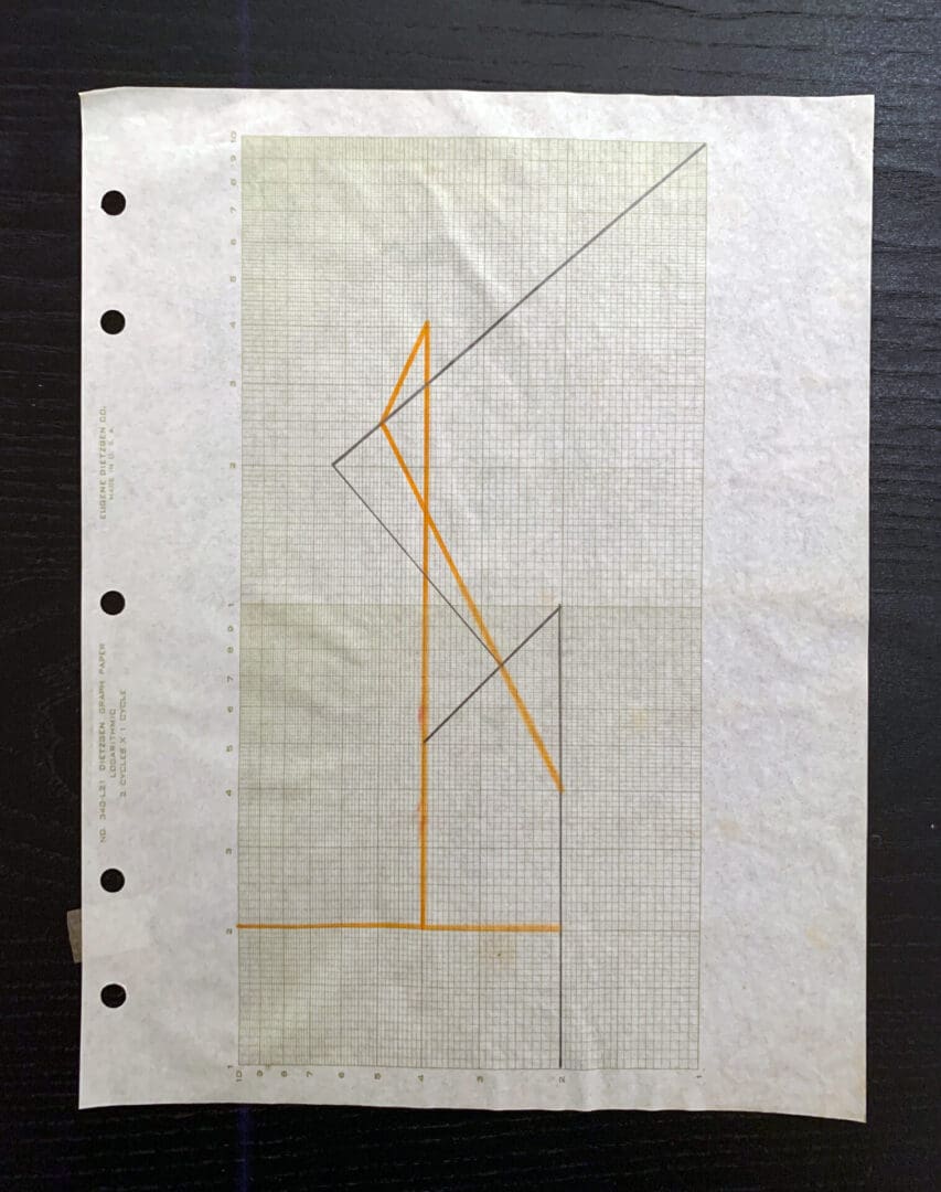 Logarithmic Graph Paper. 1974. Ink on Graph Paper