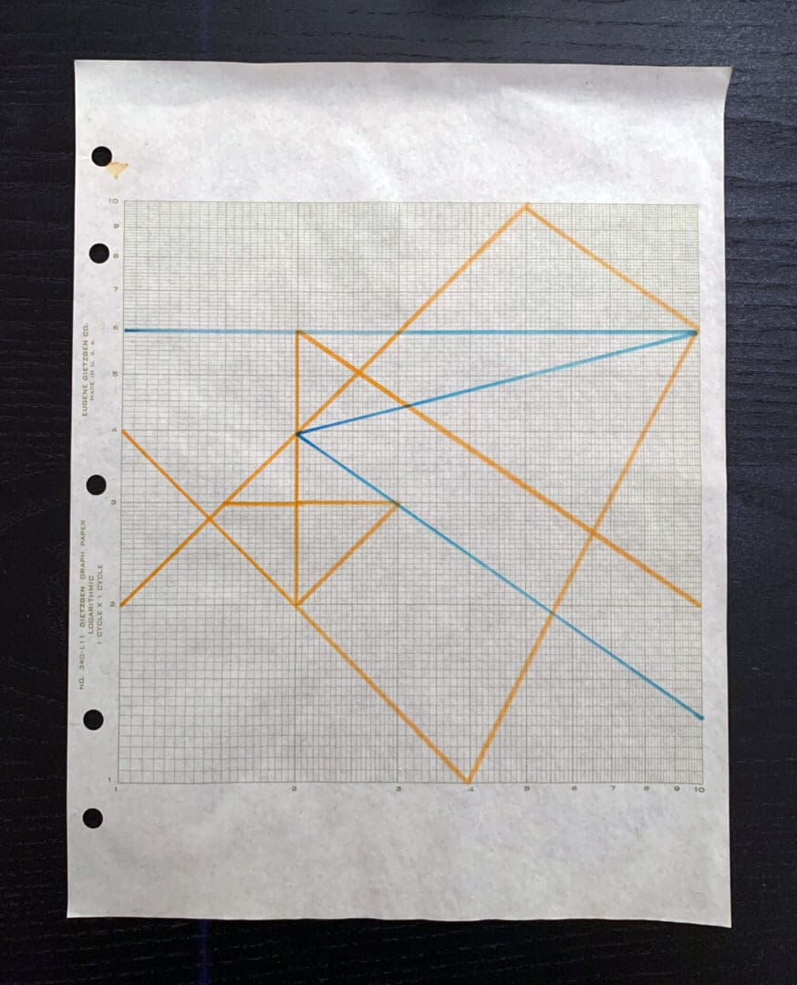 Logarithmic Graph Paper. 1974. Ink on Graph Paper 