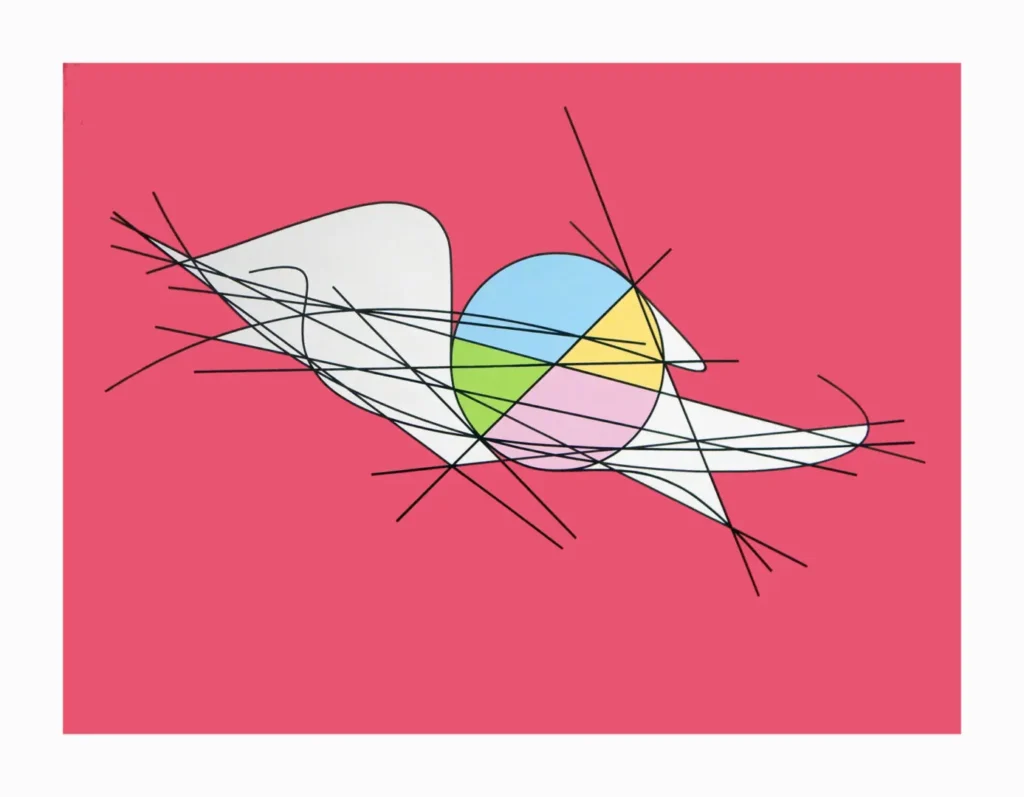 Dynamics of Osculating Circle. 2018. Archival Ink on Canvas. 24 x 30 inches  