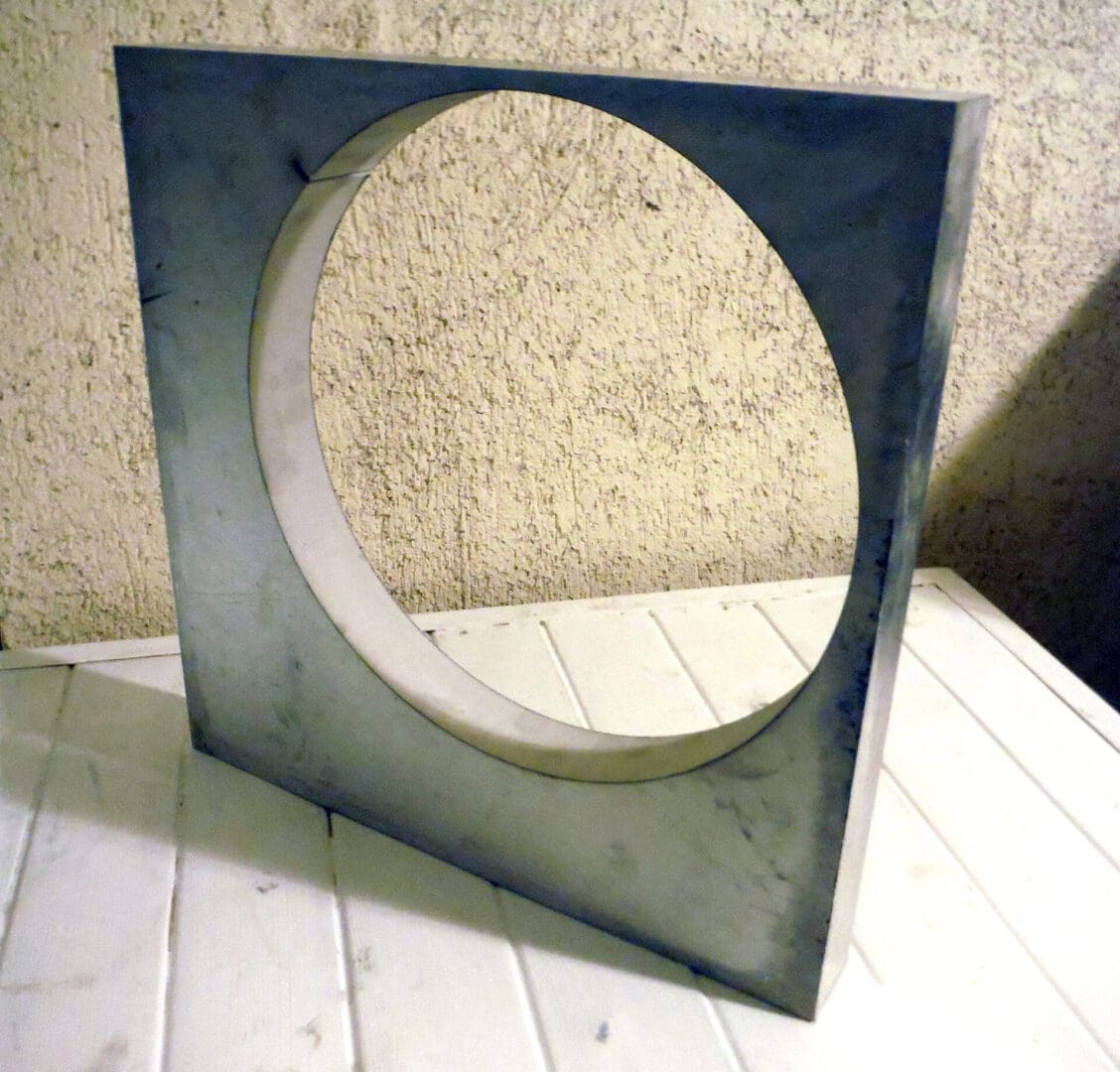 Square with Circle. 2017. Waterjet Cut Aluminum. 28 x 28 x 3 inches 
