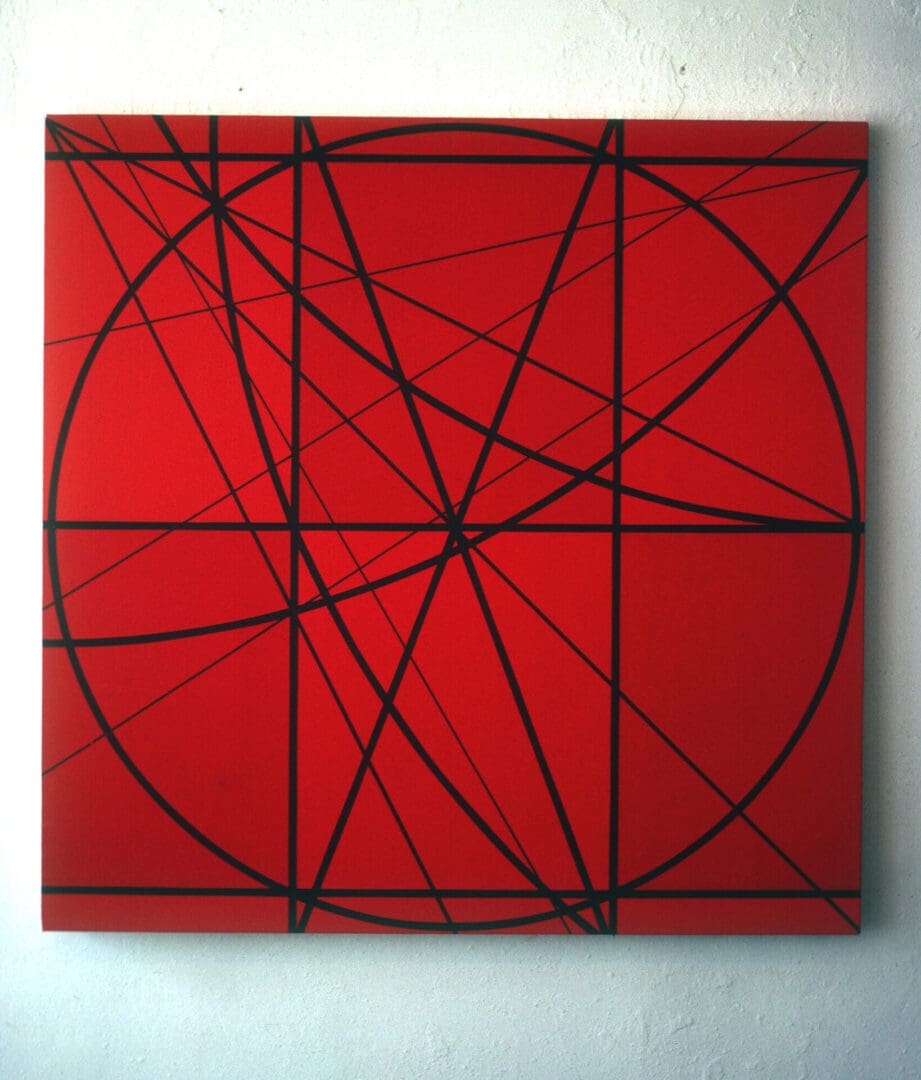 Variable Red. 1981. Acrylic on Canvas. 50 x 50 inches 