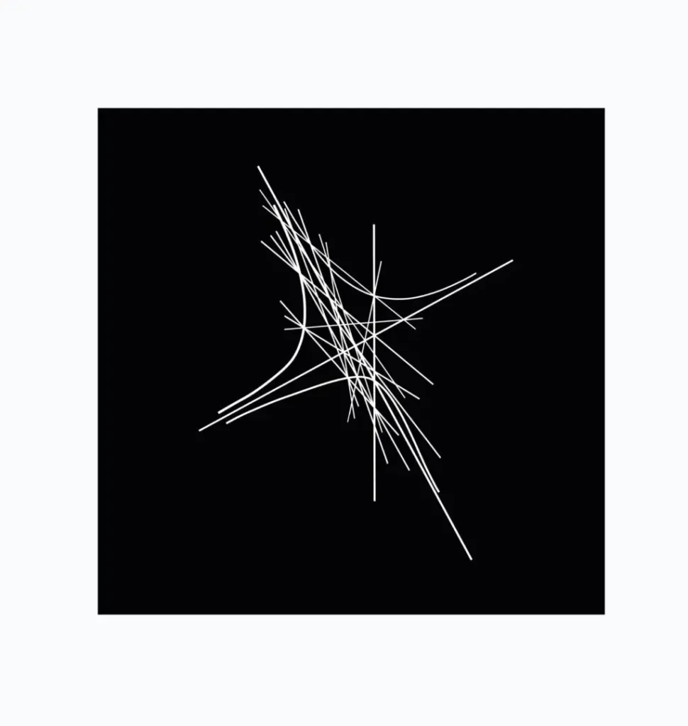 Narrow crisscross of white lines